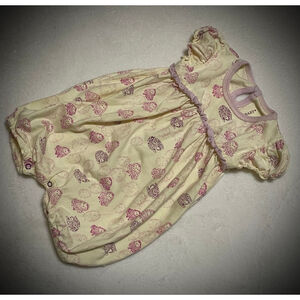 Burt's Bees Baby Girls Yellow Purple Hedgehog Bubble Romper 3-6 Months